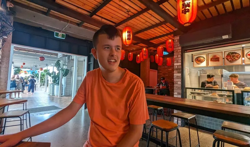 A participant enjoying a meal out